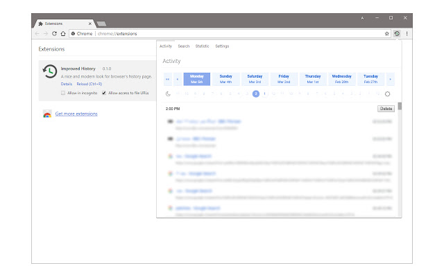 Improved History  from Chrome web store to be run with OffiDocs Chromium online