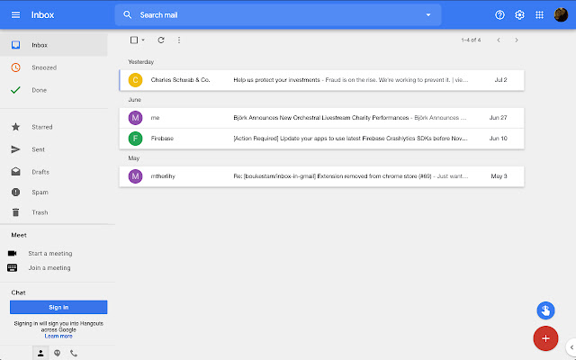 Inbox Reborn theme for Gmail™  from Chrome web store to be run with OffiDocs Chromium online