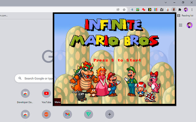 Infinite Mario Bros for Chrome™  from Chrome web store to be run with OffiDocs Chromium online