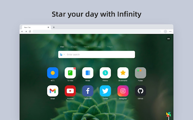 Infinity New Tab (Pro)  from Chrome web store to be run with OffiDocs Chromium online