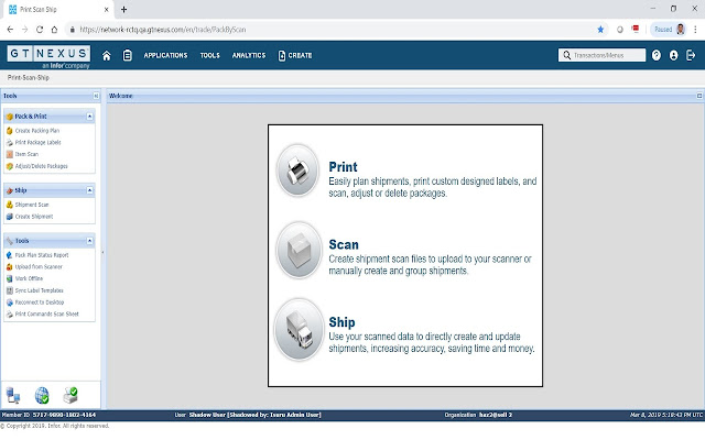 Infor Print Scan Ship by Infor Nexus  from Chrome web store to be run with OffiDocs Chromium online