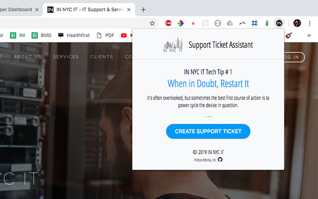 IN NYC IT Support Ticket Assistant  from Chrome web store to be run with OffiDocs Chromium online