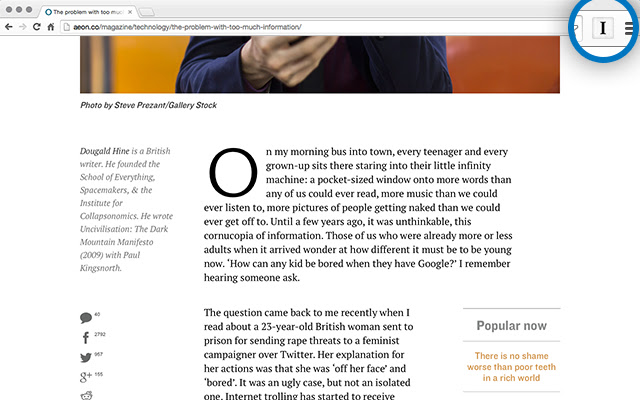 Instapaper  from Chrome web store to be run with OffiDocs Chromium online