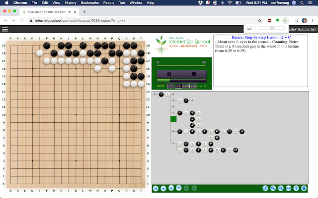 Internet School of Go playback speed  from Chrome web store to be run with OffiDocs Chromium online