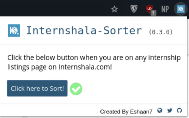 Internshala Sort By Stipend  from Chrome web store to be run with OffiDocs Chromium online