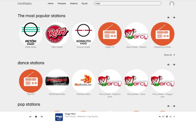 IntoRadio Extras  from Chrome web store to be run with OffiDocs Chromium online