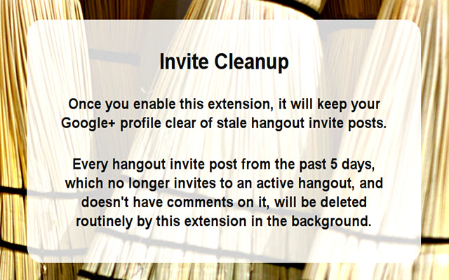 Invite cleanup for Google+™  from Chrome web store to be run with OffiDocs Chromium online