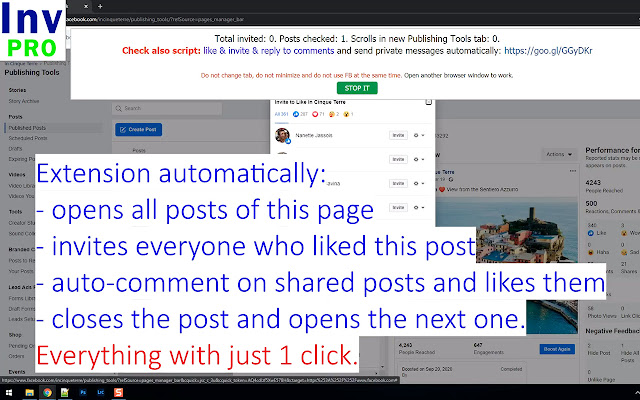 Invite fans to like page, PRO fully automated  from Chrome web store to be run with OffiDocs Chromium online