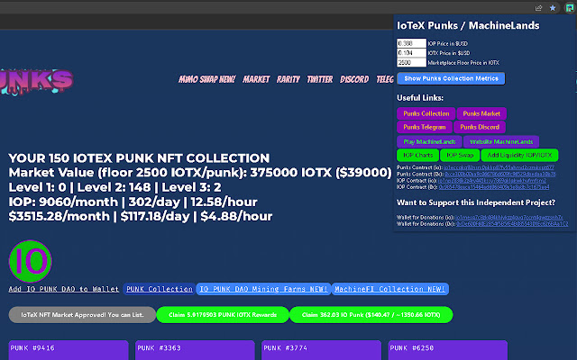 IoTeX Punks UI Utility  from Chrome web store to be run with OffiDocs Chromium online