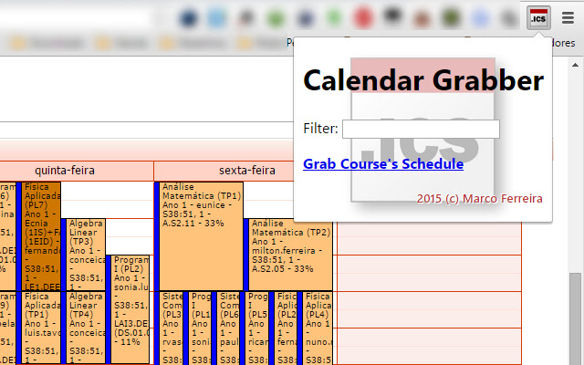 IPLeiria Schedule Exporter  from Chrome web store to be run with OffiDocs Chromium online