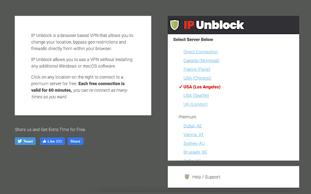 IP Unblock Free VPN to unblock websites  from Chrome web store to be run with OffiDocs Chromium online