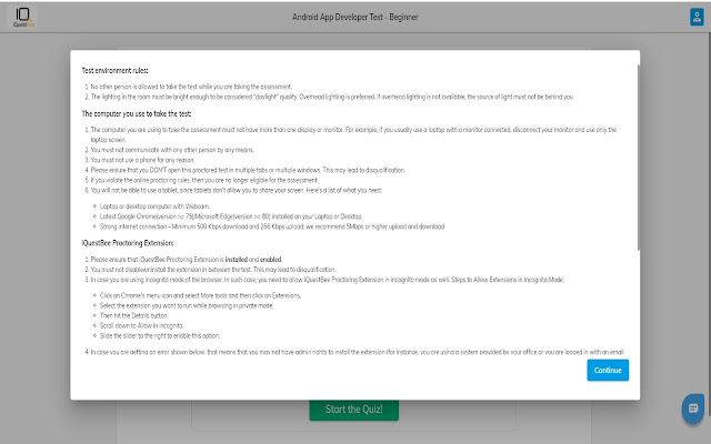 iQuestBee Proctoring  from Chrome web store to be run with OffiDocs Chromium online