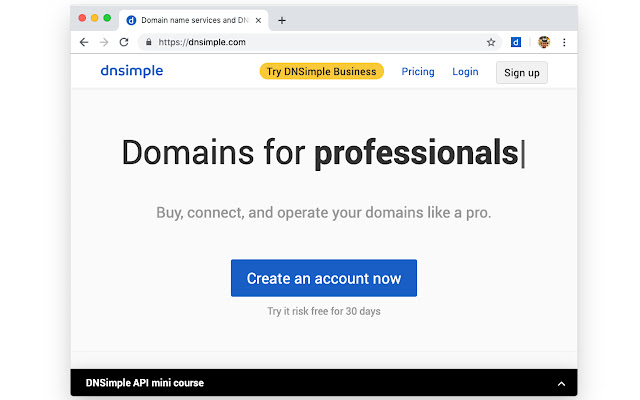 Is it DNSimple?  from Chrome web store to be run with OffiDocs Chromium online