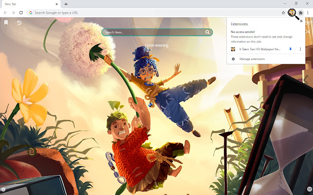 It Takes Two HD Wallpaper New Tab  from Chrome web store to be run with OffiDocs Chromium online