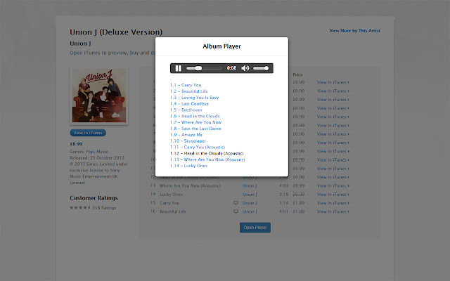 iTunes Preview Player  from Chrome web store to be run with OffiDocs Chromium online