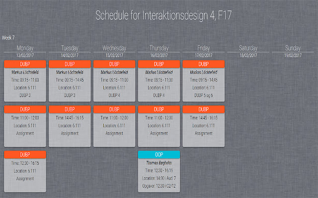 IxD Schedule Style  from Chrome web store to be run with OffiDocs Chromium online