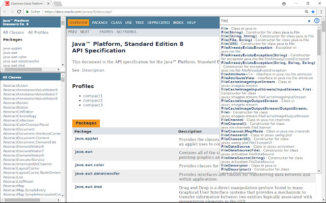 Javadoc Search  from Chrome web store to be run with OffiDocs Chromium online