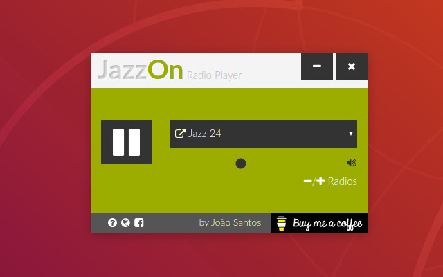 JazzOn Radio Player  from Chrome web store to be run with OffiDocs Chromium online