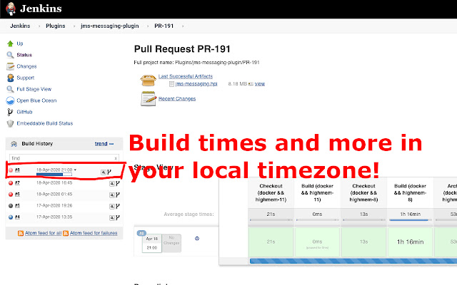 Jenkins Local Timezone  from Chrome web store to be run with OffiDocs Chromium online