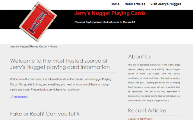 Jerrys Nugget Playing Cards  from Chrome web store to be run with OffiDocs Chromium online