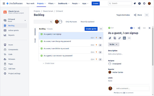 JIRA Better Estimates  from Chrome web store to be run with OffiDocs Chromium online