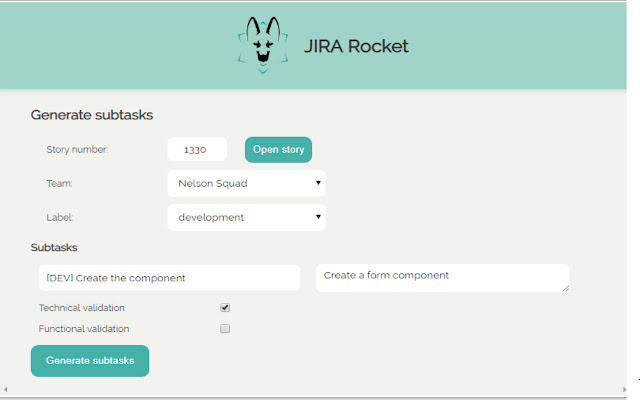 JIRA Rocket  from Chrome web store to be run with OffiDocs Chromium online