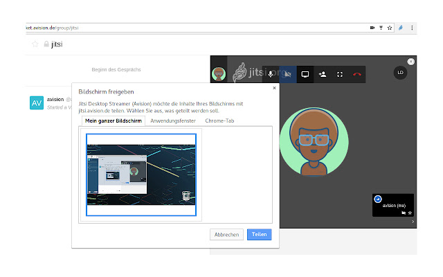 Jitsi Desktop Streamer (Avision)  from Chrome web store to be run with OffiDocs Chromium online