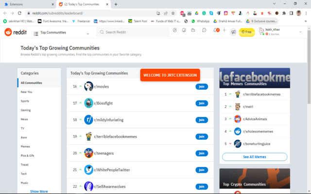 Join Reddit Top Communities 2022  from Chrome web store to be run with OffiDocs Chromium online