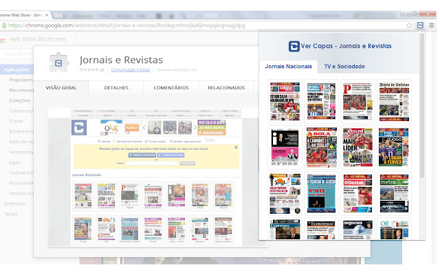 Jornais e Revistas  from Chrome web store to be run with OffiDocs Chromium online