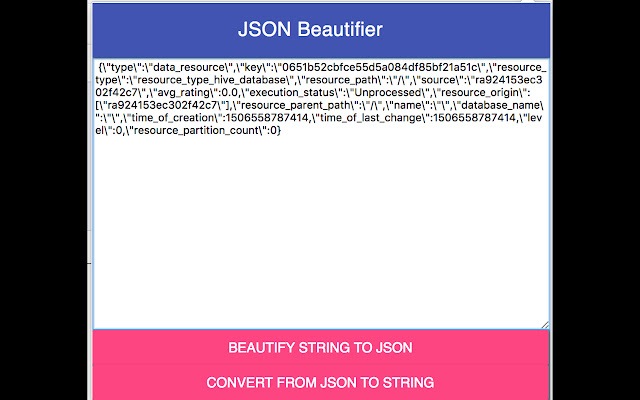 JSON Beautifier  from Chrome web store to be run with OffiDocs Chromium online