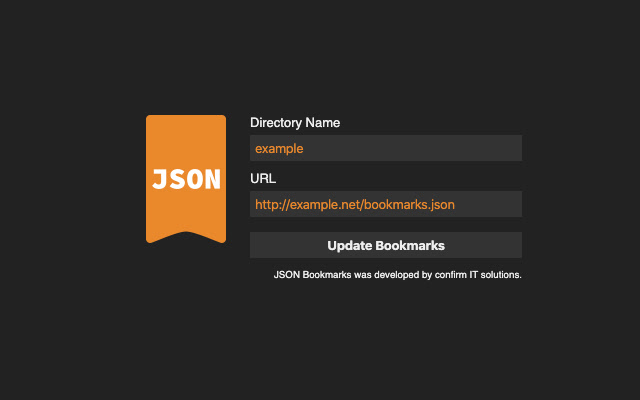 JSON Bookmarks  from Chrome web store to be run with OffiDocs Chromium online