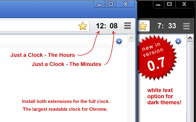 Just a Clock the Hours  from Chrome web store to be run with OffiDocs Chromium online