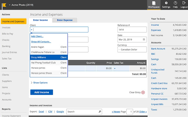 Kashoo Simple Cloud Accounting  from Chrome web store to be run with OffiDocs Chromium online