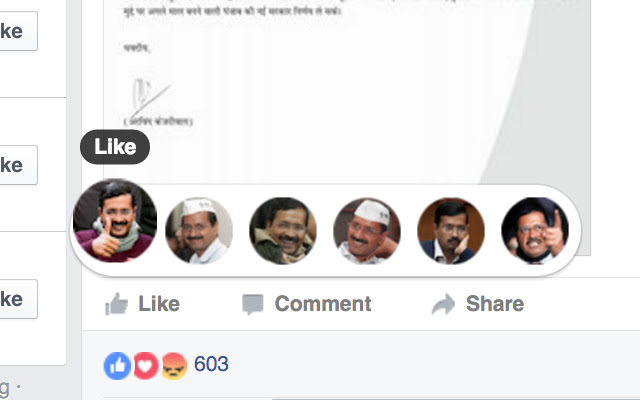 Kejriwal Reactions  from Chrome web store to be run with OffiDocs Chromium online