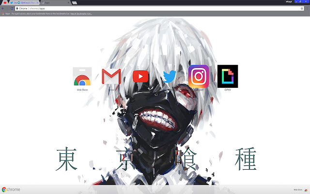 Ken Kaneki in the mask | Anime Tokyo Ghoul  from Chrome web store to be run with OffiDocs Chromium online