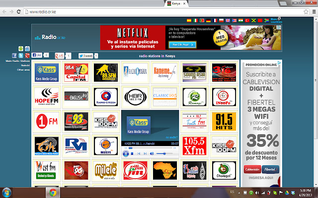 Kenyan radio stations  from Chrome web store to be run with OffiDocs Chromium online