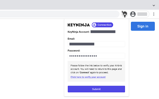 KeyNinja Connect your Airbnb account  from Chrome web store to be run with OffiDocs Chromium online