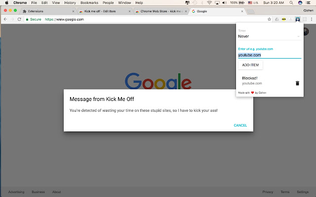 Kick me off  from Chrome web store to be run with OffiDocs Chromium online