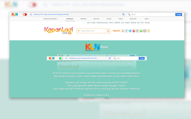 KLN Toolbar  from Chrome web store to be run with OffiDocs Chromium online