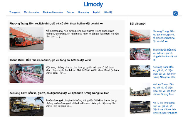 Kênh Review xe đặt vé xe Limody.vn  from Chrome web store to be run with OffiDocs Chromium online