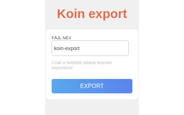 Koin export Plugin  from Chrome web store to be run with OffiDocs Chromium online