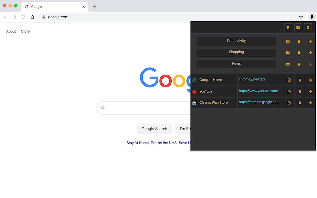 Kolitiri Bookmarks  from Chrome web store to be run with OffiDocs Chromium online