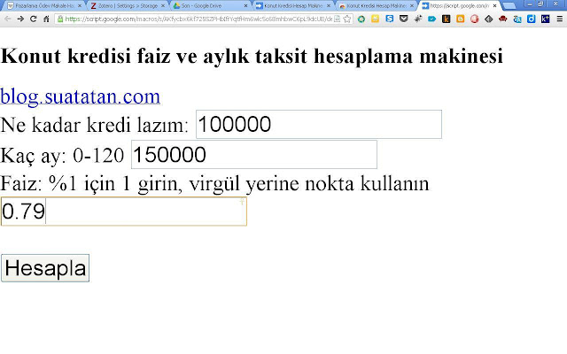 Konut Kredisi Hesap Makinesi  from Chrome web store to be run with OffiDocs Chromium online