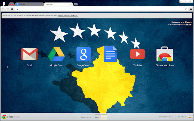 Kosovar Flag  from Chrome web store to be run with OffiDocs Chromium online