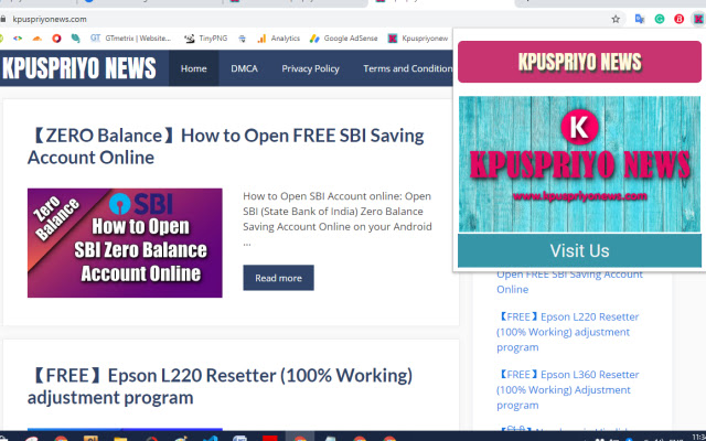 Kpuspriyo News  from Chrome web store to be run with OffiDocs Chromium online