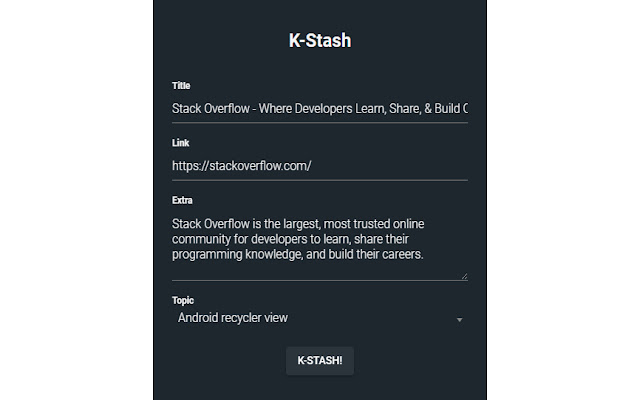 K Stash  from Chrome web store to be run with OffiDocs Chromium online