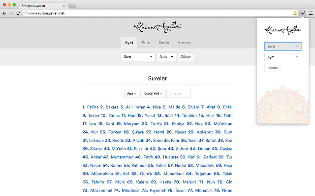 Kuran Ayetleri  from Chrome web store to be run with OffiDocs Chromium online