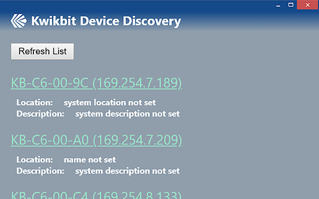 Kwikbit Device Discovery  from Chrome web store to be run with OffiDocs Chromium online