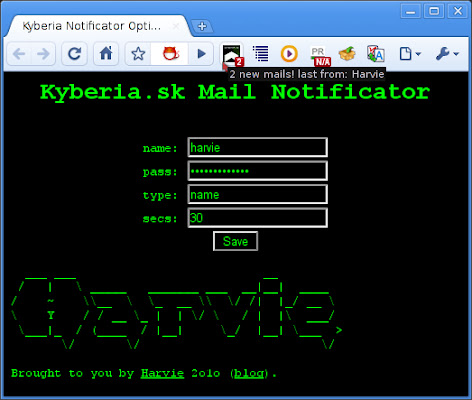 Kyberia Mail Notifier  from Chrome web store to be run with OffiDocs Chromium online