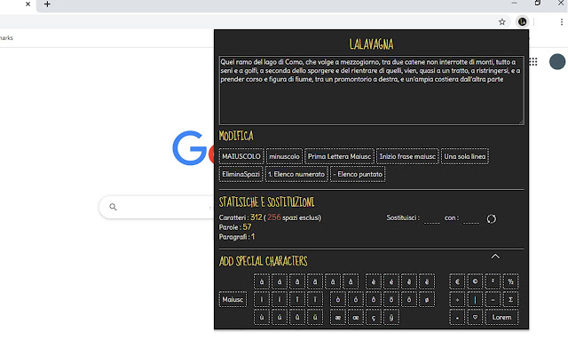 LaLavagna  from Chrome web store to be run with OffiDocs Chromium online